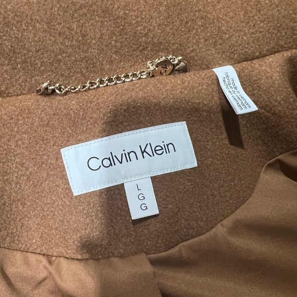 CALVIN KLEIN Walker Tobacco Melange Single-breasted Peacoat Infinite Stretch Lrg - Picture 6 of 12